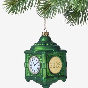 Marshall Field’s 2025 glass clock ornament. NWT.